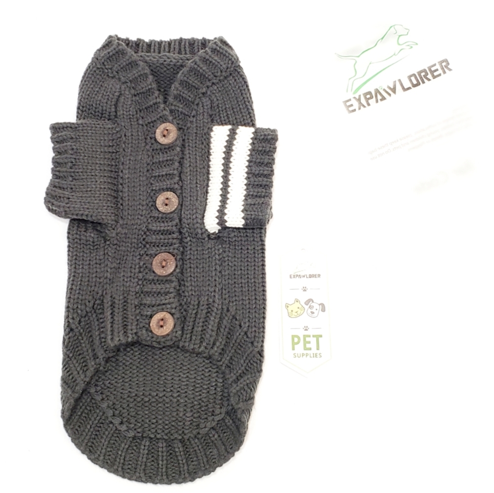 NEW Expawlorer Cat/Dog Sweater with Button Detail